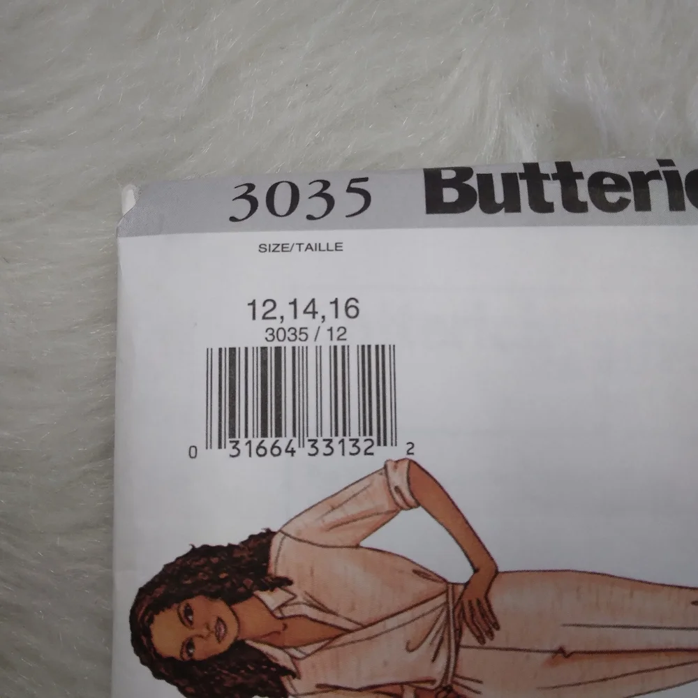 BUTTERICK 3035 SZ 12-16 EASY Misses Wrap Shirt Close Fitting Top Dress Skirt Pan